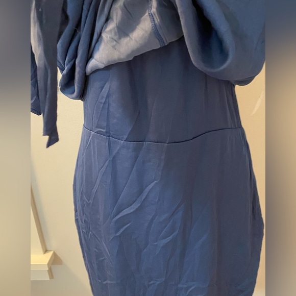 Maisie Free People midi dress in deep blue NWOT. Tie front accent, lined, zipper - Picture 7 of 9